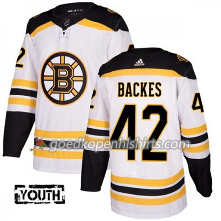 Boston Bruins David Backes 42 Adidas 2017-2018 Wit Authentic Shirt - Kinderen